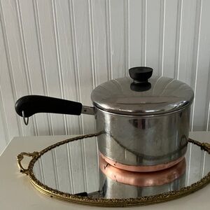 Revere Ware Stainless Steel Copper Bottom 3 Quart Saucepan & Lid